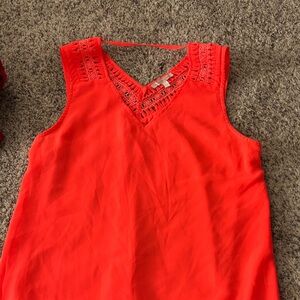 Vibrant neon orange Sleeveless Women's Top